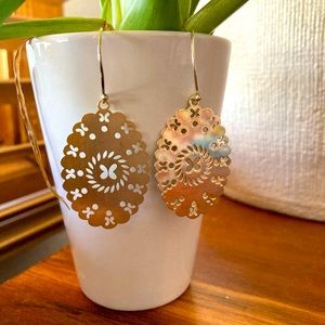 Silver 925 long earrings with butterflies